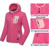 imageLittle Donkey Andy Womens Lightweight Warm Polar Fleece Running Jacket Hooded FullZip Thermal Coat Hiking Travel CasualRose Heather