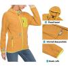 imageLittle Donkey Andy Womens Lightweight Warm Polar Fleece Running Jacket Hooded FullZip Thermal Coat Hiking Travel CasualYellow Heather