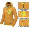 imageLittle Donkey Andy Womens Lightweight Warm Polar Fleece Running Jacket Hooded FullZip Thermal Coat Hiking Travel CasualYellow Heather