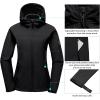 imageLittle Donkey Andy Womens Softshell Jacket Hooded Windproof Fleece Lined Jackets LightweightAblack