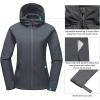 imageLittle Donkey Andy Womens Softshell Jacket Hooded Windproof Fleece Lined Jackets LightweightBgray