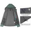 imageLittle Donkey Andy Womens Softshell Jacket Hooded Windproof Fleece Lined Jackets LightweightCgray Floral