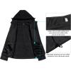 imageLittle Donkey Andy Womens Softshell Jacket Hooded Windproof Fleece Lined Jackets LightweightDblack Floral