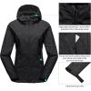 imageLittle Donkey Andy Womens Softshell Jacket Hooded Windproof Fleece Lined Jackets LightweightDblack Floral