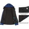imageLittle Donkey Andy Womens Softshell Jacket Hooded Windproof Fleece Lined Jackets LightweightEblue Floral