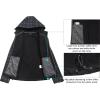 imageLittle Donkey Andy Womens Softshell Jacket Hooded Windproof Fleece Lined Jackets LightweightHblack Plaid