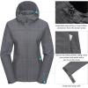 imageLittle Donkey Andy Womens Softshell Jacket Hooded Windproof Fleece Lined Jackets LightweightIgray Plaid
