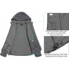 imageLittle Donkey Andy Womens Softshell Jacket Hooded Windproof Fleece Lined Jackets LightweightIgray Plaid