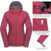imageLittle Donkey Andy Womens Softshell Jacket Hooded Windproof Fleece Lined Jackets LightweightJjaster Red Plaid