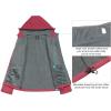 imageLittle Donkey Andy Womens Softshell Jacket Hooded Windproof Fleece Lined Jackets LightweightOwatermelon