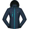 imageLittle Donkey Andy Womens Softshell Jacket Ski Snowboarding Jacket with Removable Hood Fleece LinedUpgrade Dark Blue