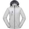 imageLittle Donkey Andy Womens Softshell Jacket Ski Snowboarding Jacket with Removable Hood Fleece LinedUpgrade Light Gray