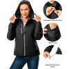 imageLittle Donkey Andy Womens Warm Recycle Insulated Jacket Hooded Lightweight Windproof Winter Coat Hiking TravelBlack