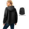 imageLittle Donkey Andy Womens Warm Recycle Insulated Jacket Hooded Lightweight Windproof Winter Coat Hiking TravelBlack