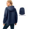 imageLittle Donkey Andy Womens Warm Recycle Insulated Jacket Hooded Lightweight Windproof Winter Coat Hiking TravelDark Blue