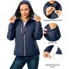 imageLittle Donkey Andy Womens Warm Recycle Insulated Jacket Hooded Lightweight Windproof Winter Coat Hiking TravelDark Blue