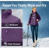 imageLittle Donkey Andy Womens Warm Recycle Insulated Jacket Hooded Lightweight Windproof Winter Coat Hiking TravelPurple