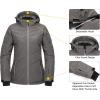 imageLittle Donkey Andy Womens Warm Windproof Ski Insulated Jacket Water Repellent Winter Snowboarding Snow CoatSteel Gray
