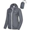 imageLittle Donkey Andy Womens Packable Lightweight Running Jacket Water Resistant Hooded Windbreaker for Hiking Cycling CampingA Ultralight Gray