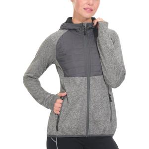 imageLittle Donkey Andy Womens Lightweight Thermal Running Jacket Hybrid Quilted Full Zip Golf Jacket with Hood2 Gray