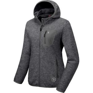 imageLittle Donkey Andy Womens Lightweight Warm Polar Fleece Running Jacket Hooded FullZip Thermal Coat Hiking Travel CasualDeep Grey Heather