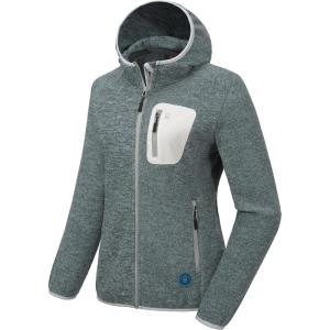 imageLittle Donkey Andy Womens Lightweight Warm Polar Fleece Running Jacket Hooded FullZip Thermal Coat Hiking Travel CasualGreen Heather