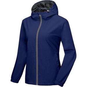 imageLittle Donkey Andy Womens Lightweight Windbreaker Jacket Breathable Windproof Jacket Hiking Running Golf UPF50A4navy