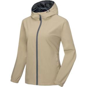 imageLittle Donkey Andy Womens Lightweight Windbreaker Jacket Breathable Windproof Jacket Hiking Running Golf UPF50A5khaki