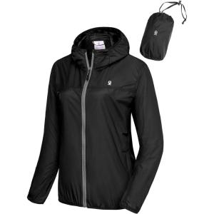 imageLittle Donkey Andy Womens Packable Lightweight Running Jacket Water Resistant Hooded Windbreaker for Hiking Cycling CampingA Ultralight Black