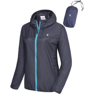 imageLittle Donkey Andy Womens Packable Lightweight Running Jacket Water Resistant Hooded Windbreaker for Hiking Cycling CampingA Ultralight Navy Blue