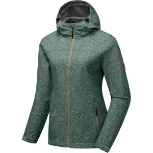 imageLittle Donkey Andy Womens Softshell Jacket Hooded Windproof Fleece Lined Jackets LightweightCgray Floral