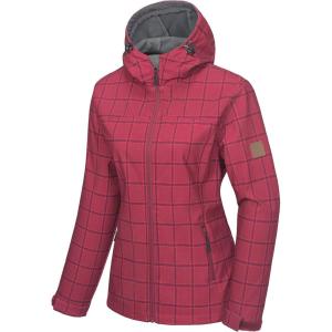 imageLittle Donkey Andy Womens Softshell Jacket Hooded Windproof Fleece Lined Jackets LightweightJjaster Red Plaid