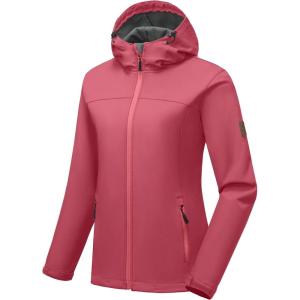 imageLittle Donkey Andy Womens Softshell Jacket Hooded Windproof Fleece Lined Jackets LightweightOwatermelon