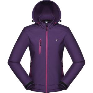 imageLittle Donkey Andy Womens Softshell Jacket Ski Snowboarding Jacket with Removable Hood Fleece LinedFestival Fuchsia1