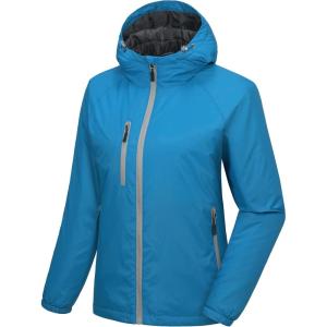 imageLittle Donkey Andy Womens Warm Recycle Insulated Jacket Hooded Lightweight Windproof Winter Coat Hiking TravelBlue Danube