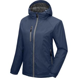imageLittle Donkey Andy Womens Warm Recycle Insulated Jacket Hooded Lightweight Windproof Winter Coat Hiking TravelDark Blue