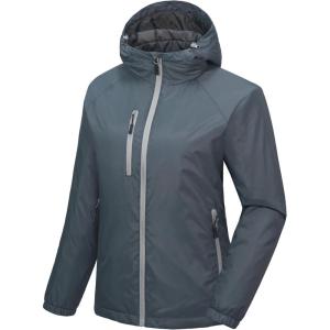 imageLittle Donkey Andy Womens Warm Recycle Insulated Jacket Hooded Lightweight Windproof Winter Coat Hiking TravelSteel Grey