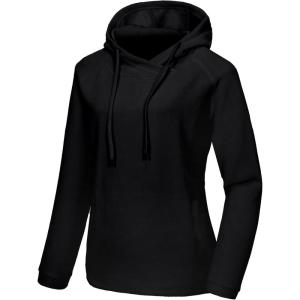 imageLittle Donkey Andy Womens Winter Warm Polar Fleece Pullover Hoodie Lightweight Thermal Sweatshirts Running HikingBlack Solid