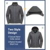 imageLittle Donkey Andy Mens Lightweight Insulated Hybrid Jacket for Hiking Running Ski Thermal Warm with Removable HoodGray