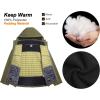 imageLittle Donkey Andy Mens Lightweight Insulated Hybrid Jacket for Hiking Running Ski Thermal Warm with Removable HoodGreen