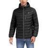 imageLittle Donkey Andy Mens Packable Puffer Jacket Lightweight Hooded Windproof Winter Coat with Recycled InsulationBlack