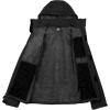 imageLittle Donkey Andy Mens Warm Sherpa Lined Winter Softshell Jacket Windproof Mountain Ski Snow Coat with Removable HoodBlack