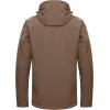 imageLittle Donkey Andy Mens Warm Sherpa Lined Winter Softshell Jacket Windproof Mountain Ski Snow Coat with Removable HoodBrown