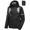 imageLittle Donkey Andy Mens Waterproof Running Cycling Rain Jacket Reflective Raincoats Packable WindbreakerRemovable HoodBlack