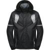 imageLittle Donkey Andy Mens Waterproof Running Cycling Rain Jacket Reflective Raincoats Packable WindbreakerRemovable HoodBlack