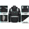 imageLittle Donkey Andy Mens Waterproof Running Cycling Rain Jacket Reflective Raincoats Packable WindbreakerRemovable HoodBlack