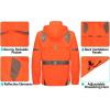 imageLittle Donkey Andy Mens Waterproof Running Cycling Rain Jacket Reflective Raincoats Packable WindbreakerRemovable HoodFluorescent Orange