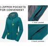 imageLittle Donkey Andy Womens Waterproof Ski Snowboarding Jacket Windproof Warm Coat with Detachable HoodBlue Grass Heather
