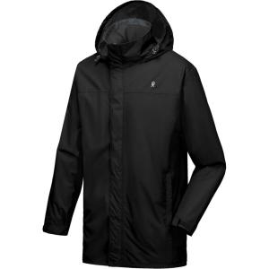 imageLittle Donkey Andy Mens Highperformance Waterproof Rain Jacket Ultra Lightweight Rain Shell for HikingGolfTravelE1black