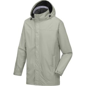 imageLittle Donkey Andy Mens Highperformance Waterproof Rain Jacket Ultra Lightweight Rain Shell for HikingGolfTravelE4rock Grey